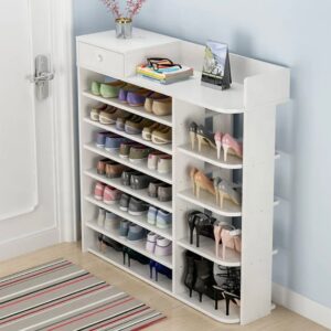 Range Chaussures élégant avec tiroir et étagères latérales