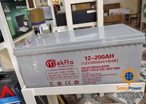 Batterie GEL Makaro 12V 200Ah Deep Cycle – Puissance et Fiabilité Exceptionnelles