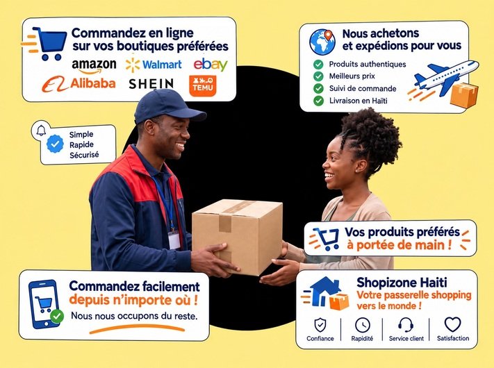 Livreur Shopizone Haiti avec colis